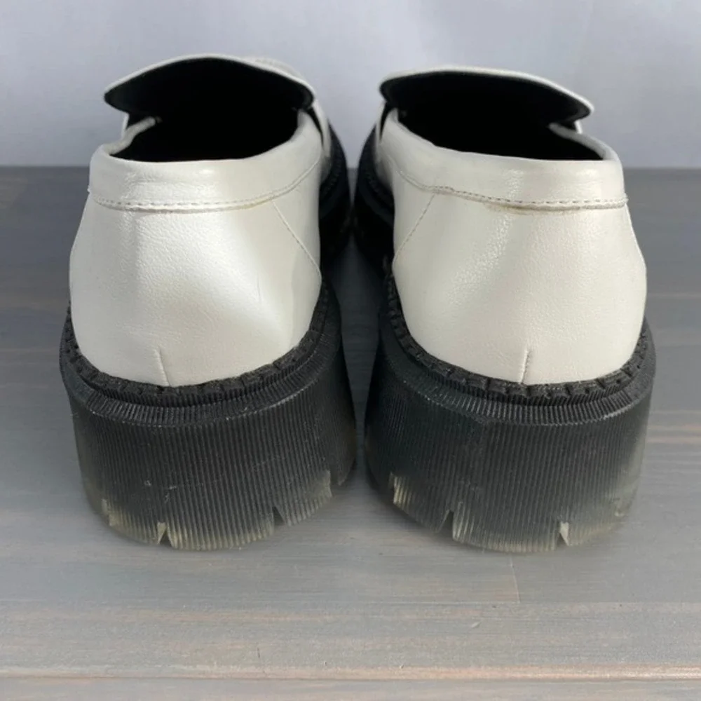 Gabrielle Union 90s Y2K Chunky Loafer Platform Lug Sole Women Sz 9 White Slip On